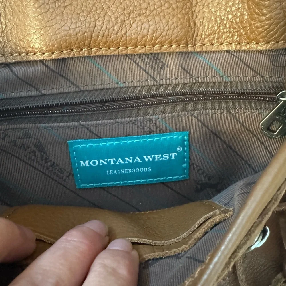 Montana West Brown Leather Fringe Crossbody Bag - Picture 10 of 11